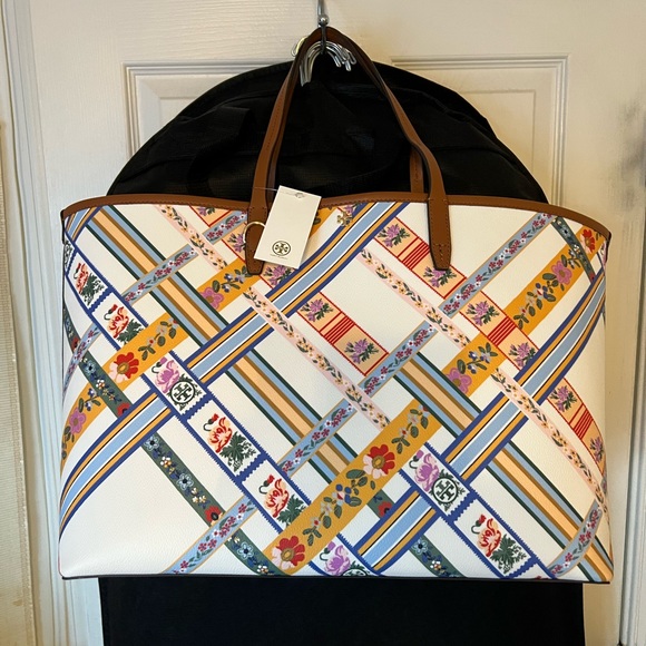 Tory Burch Handbags - Kerrington Square Large Multicolor Coated Canvas Tote
16"L x 6"W x 12"H